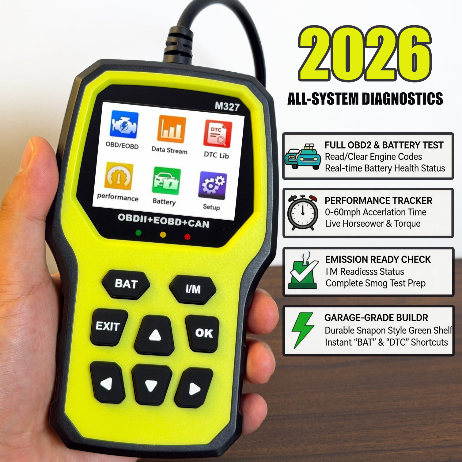 Char Diagnostics™ 20-in-1 Professional Car & Battery OBD2 Scanner
